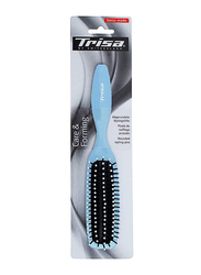 Trisa Brushing Rectangle Rubber Cushion Plastic Pins Hairbrush for All Hair Types, Assorted, 1 Piece