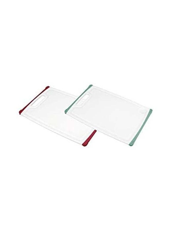 Tescoma 26cm Rectangle Chopping Board, 26 x 16cm, White/Red