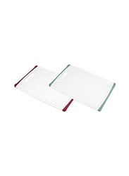 Tescoma 26cm Rectangle Chopping Board, 26 x 16cm, White/Red