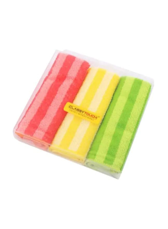 Classy Touch Extra Coarse Large Long Lasting Cleaning Multi Surface Cleaning Cloth, 3 Pieces