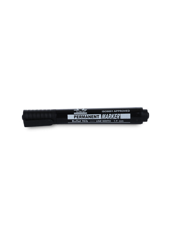 Rahalife Bullet Nib Permanent Marker, Suitable to Use On Most Surfaces, Mark and Write on Any Non-porous Surface Such as Wood, Glass, Plastic, or Cardboard, 10-Piece Box, Black