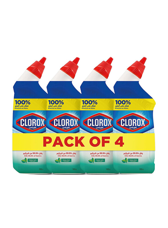 

Clorox Fresh Scent Disinfecting Toilet Bowl Cleaner with Bleach, 4 x 709ml