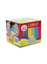 Rahalife Libra High Quality Dustless Chalks, Smooth Writting Calcium Chalks Non Brittle, 100 Pieces Box, Mluticolour