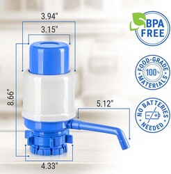 Rahalife Manual Hand Pressure Water Bottles Pump, Blue/White
