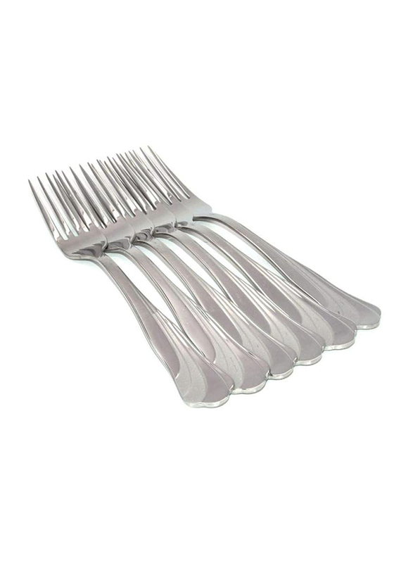 Kitchen Souq 6-Piece Siena Table Fork, 00240020700, Silver
