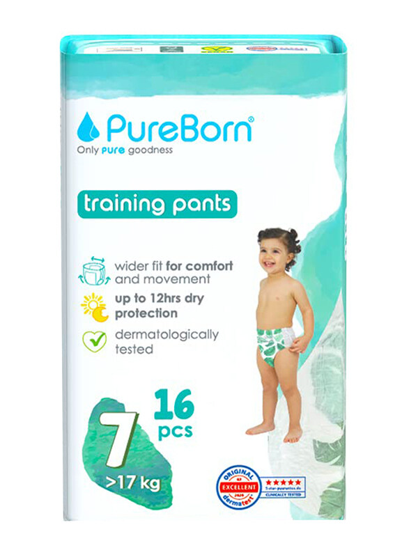 

Pureborn Pull ups Single Pack with Assorted Prints, Size 7, 17+ Kg, 16 Count