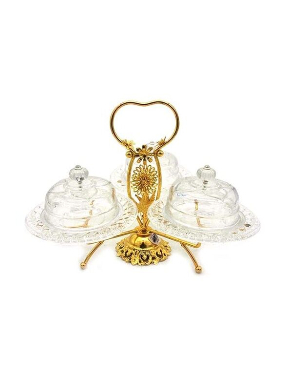 

Hao Way 3-Piece Acrylic Thamer Bowl with Metal Handle, At072534, White/Gold