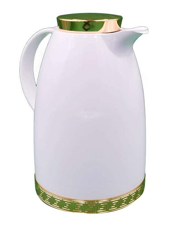 Emsa 1.2 Ltr Aubrg Decor Mykene Flask, White/Gold