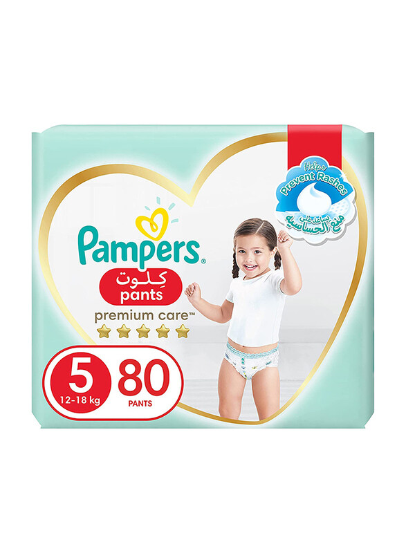 

Pampers Premium Care Pants Diapers, Size 5, 12-18 kg, 80 Count