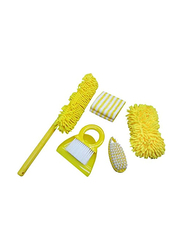 Classy Touch Car Cleaning Set with Cleaning Cloth/Mini Dustpan & Brush/Chenille Duster/Chenille Car Duster & Flexible Brush, 5 Pieces