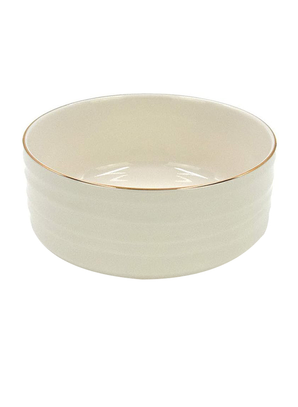 Qualitier 15cm Round Cereal Bowl, Gold/White