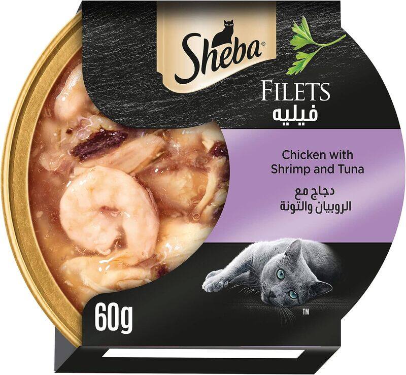 

Sheba Chicken Fillets with Shrimp and Tuna Wet Cat Food, 60g