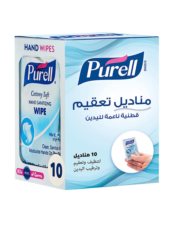 

Purell Hand Sanitizing Cotton Soft Wipes, 10 Pieces