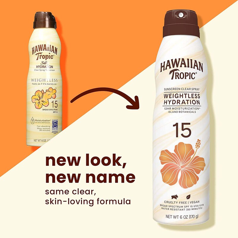 Hawaiian Tropic Silk Hydration Weightless Continous Spray SPF 15 Sunscreen, 170gm