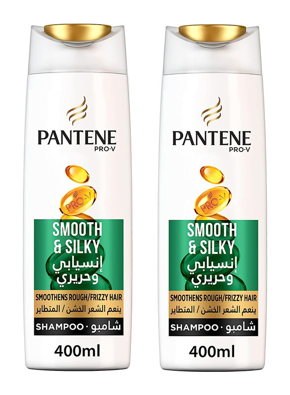 

Pantene Pro-V Smooth & Silky Shampoo for Frizzy Hair, 2 x 400ml