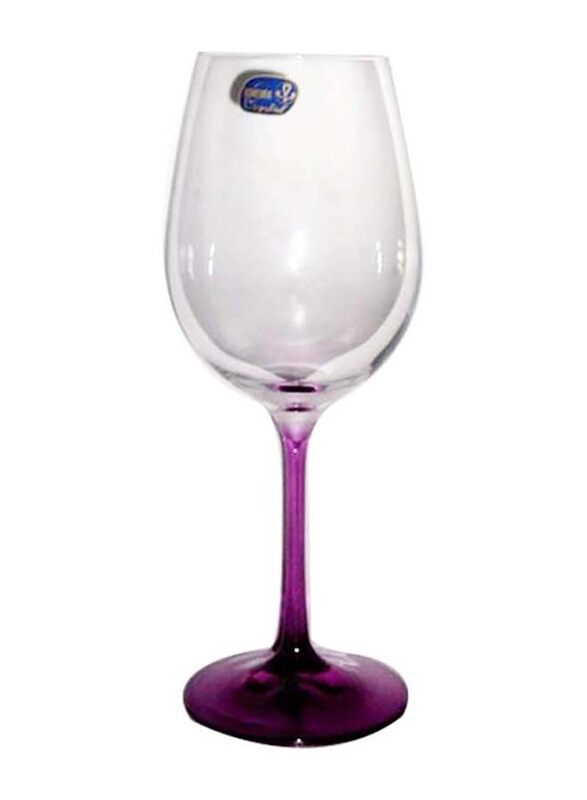 

Bohemia 350ml 6-Piece Stemware Glass, 40729/D4834, Clear/Purple