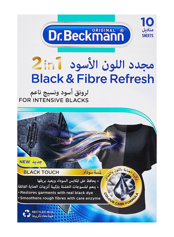 Dr. Beckmann 2 in 1 Black & Fibre Refresh Sheets, 10 Sheet