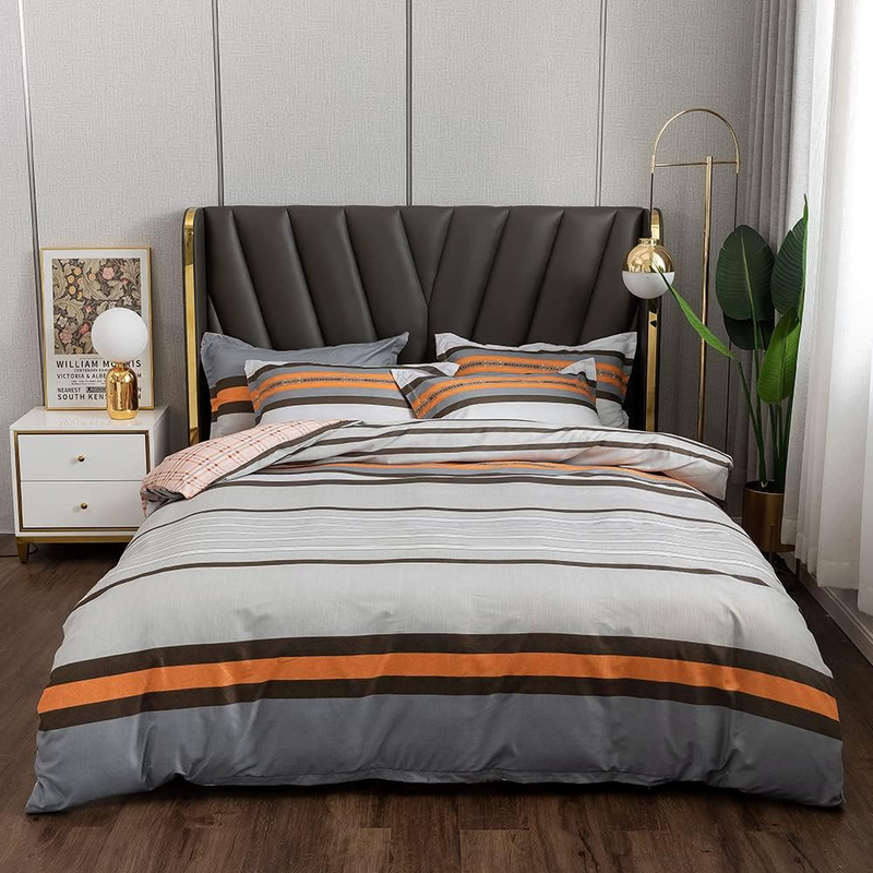 Aceir 6-Piece Microfibre Duvet Cover Set, 1 Duvet Cover + 1 Flat Bedsheet + 4 Pillow Cases, Double, 220 x 280cm, Multicolour