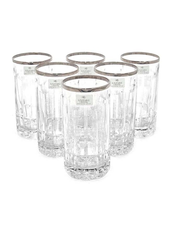 Solitaire 6-Piece Hi Ball Tumbler Set, PB/TWD 1, Clear