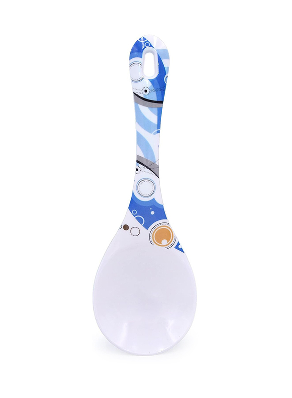 Malaplast Thailand Plastic Serving Spoon, Mdo Rc-3, White/Blue