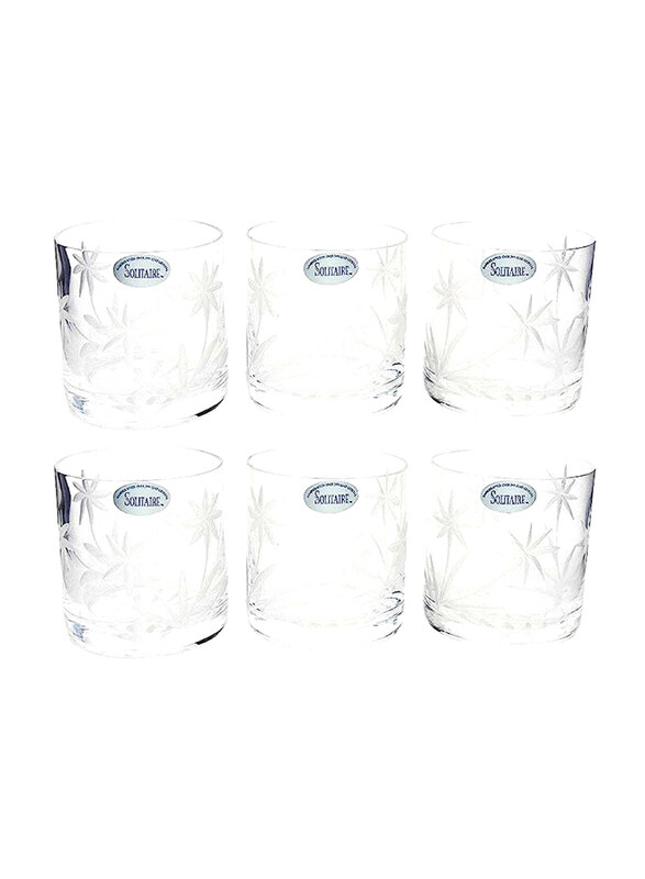 

Solitaire 6-Piece Crystal Sunflower Tumbler Glass Set, 5378936, Clear