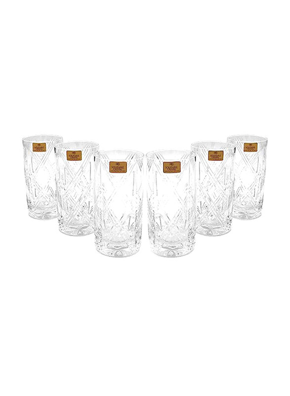 

Solitaire 425ml 6-Piece Crystal Tumbler Glass Set, Clear