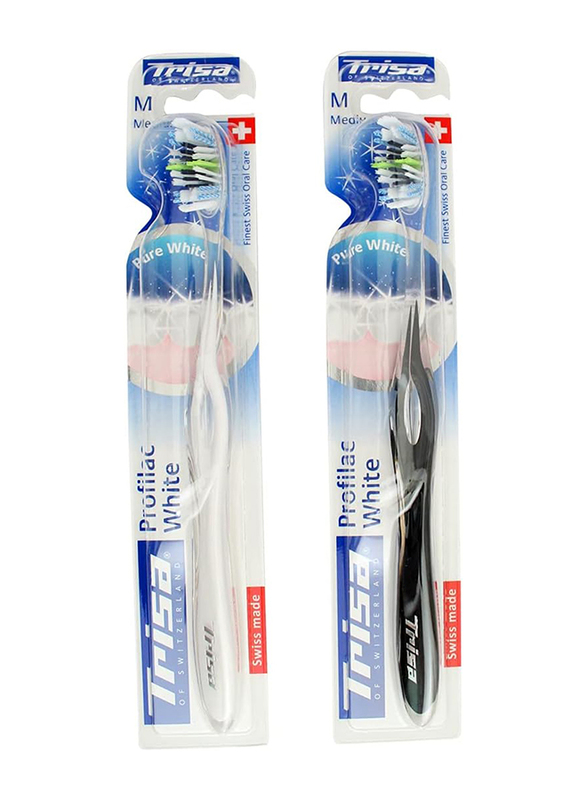 Trisa Profilac White Toothbrush, Medium, 1 Piece