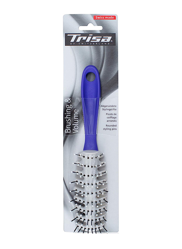 Trisa Styling Airbush Rectangle Plastic Pins Hairbrush for All Hair Types, 1 Piece