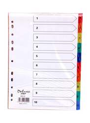 Deluxe PVC Colour Divider with Number, 1-10 Tab, 10-Piece, 46410, Multicolour