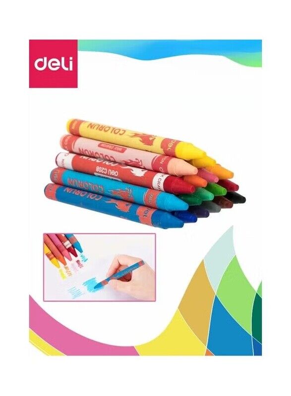 

Deli 18-Piece Wax Thin Rod Crayon, Multicolour