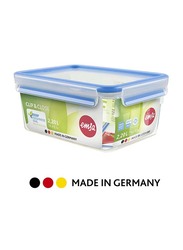 Emsa Clip & Close Rectangle Food Container, 2.6L, Transparent/Blue