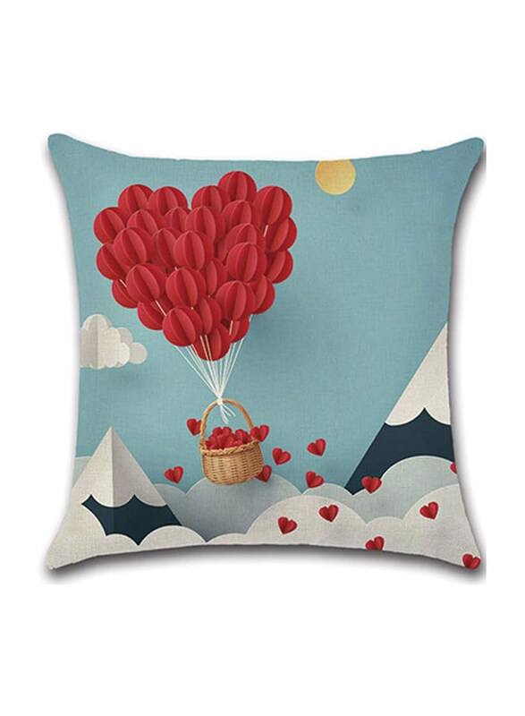 

ACEIR 45 x 45cm Love Balloons Printed Cotton Blend Cushion Cover, Multicolour