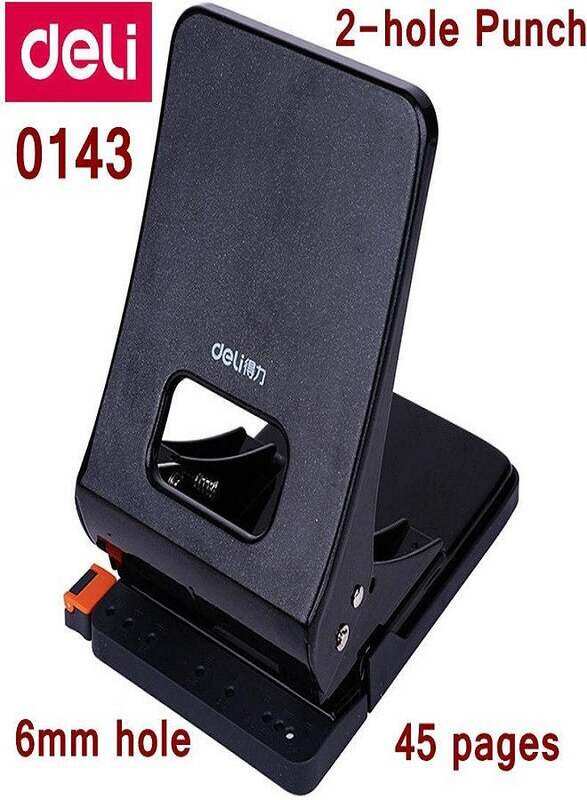 

Deli Two Hole Punch 45 Sheets Metal Ruler, Black