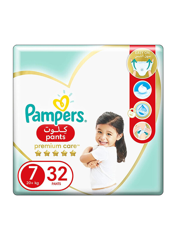 

Pampers Premium Care Pants Diapers, Size 7, 20+ kg, 32 Count