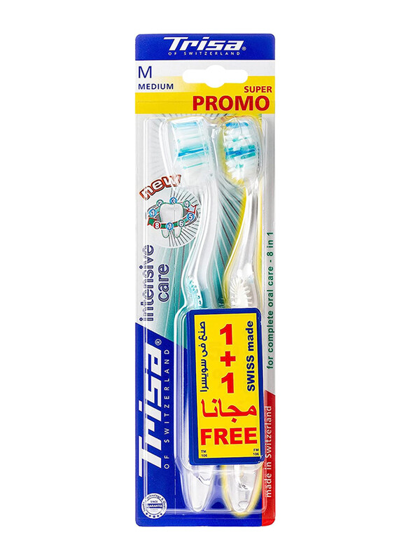 

Trisa Intensive Care Toothbrush, Medium, 2 Pieces