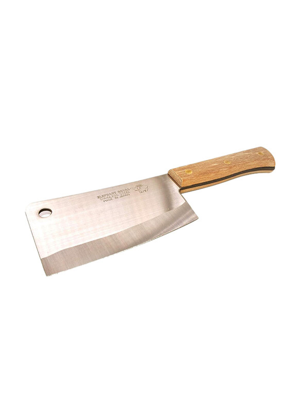 

Kitchen Souq 6-inch Wooden Handle Cleaver Knife, 1002-M2-6, Beige/Silver