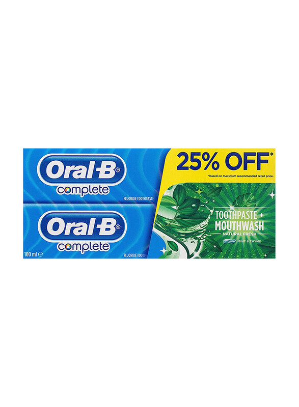 

Oral B Complete Extra Fresh Mint Toothpaste+Mouthwash, 100ml