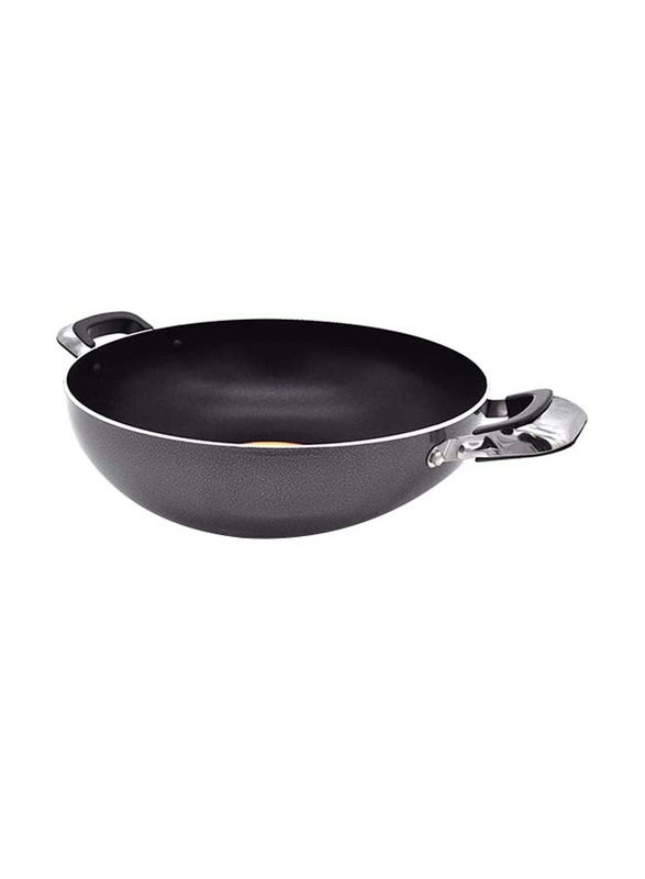 Love Song 28cm Non-Stick Round Fry Pan with 2 Ear Handles, PR3LF091, Black
