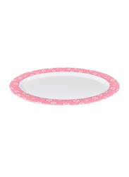 Malaplast Thailand 14-inch Round Platter, White/Pink