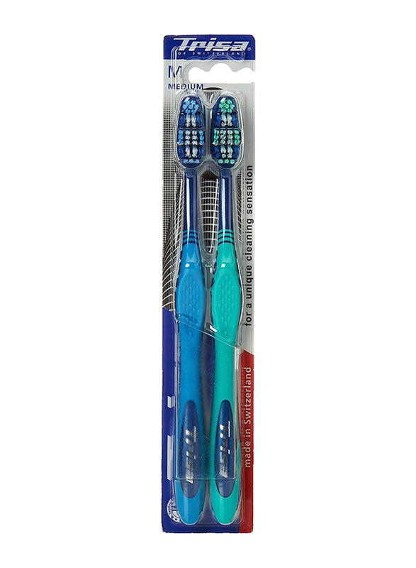 Trisa Flexible Head Toothbrush Twin Pack, Medium, 2 Pieces