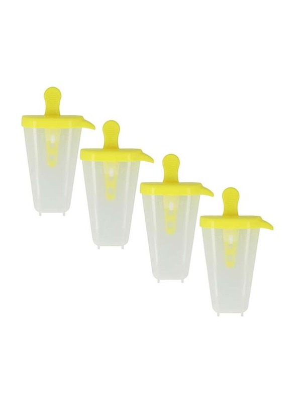 Metaltex 4-Piece Ice Lolly Moulds, 10cm, Yellow/Clear