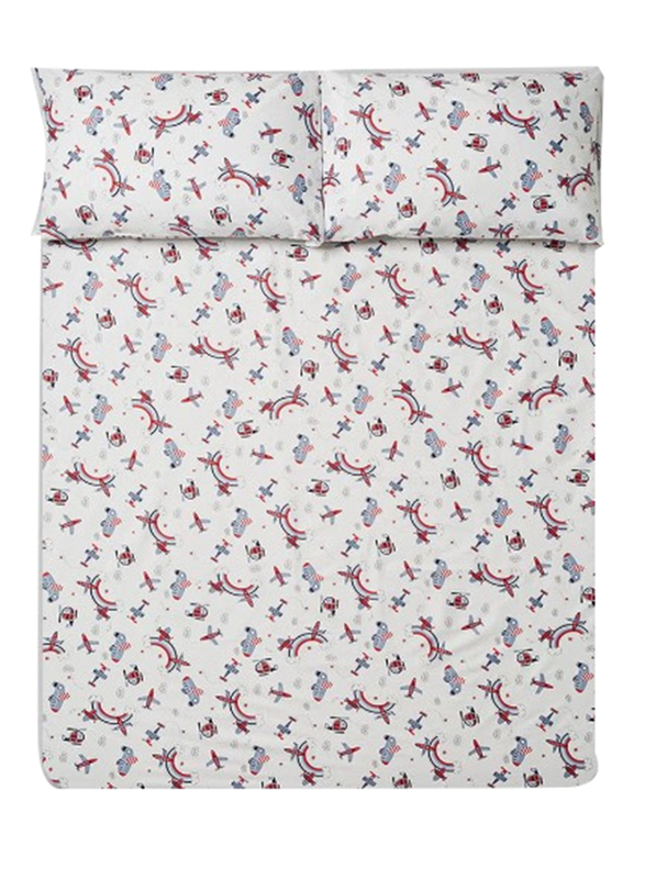 Aceir 3-Piece Printed Cotton Bedsheet Set, Queen, Multicolour