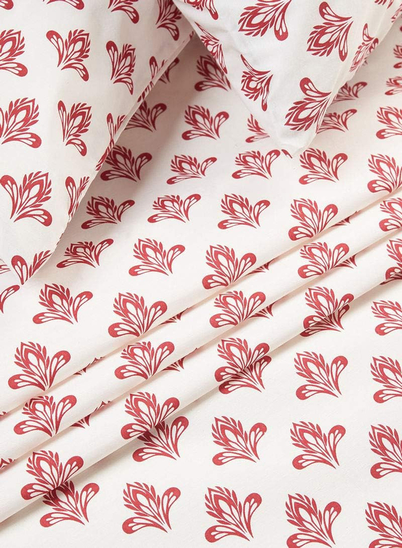 Aceir 3-Piece 180 TC Premium Collection Flower Buds Printed Cotton Bedsheet Set, 1 Bedsheet + 2 Pillow Cases, Queen, Multicolour
