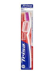 Trisa Swiss Clean Toothbrush with Travel Cap, Medium, 1 Piece