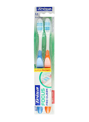 Trisa Focus Pro Clean Medium Toothbrush, 2 Pieces