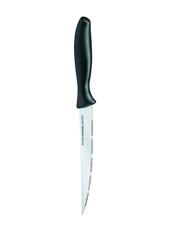 Tescoma 12cm Sonic Serrated Cutting Knife, 862009, Silver/Black