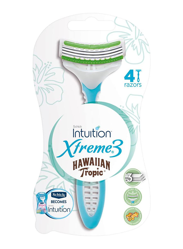 Intuition Xtreme 3 Shaving Razor for Women, 4 Pieces