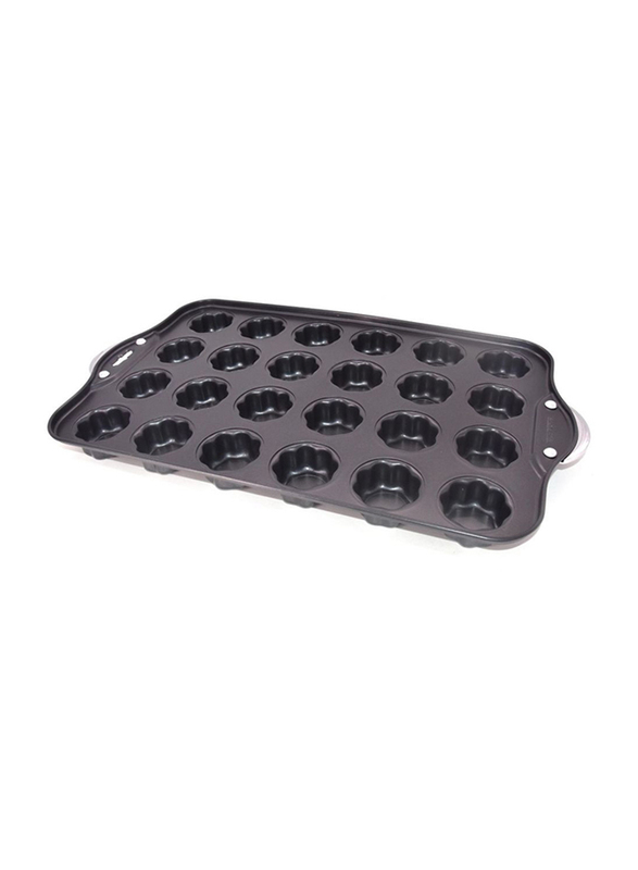 L.T.R Flower-Shaped Muffin Pan 24 Cup Division, 48x27x4cm, Black