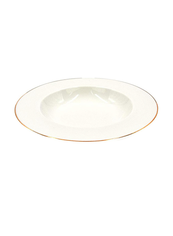 Qualitier 23cm Gold Soup Plate, White
