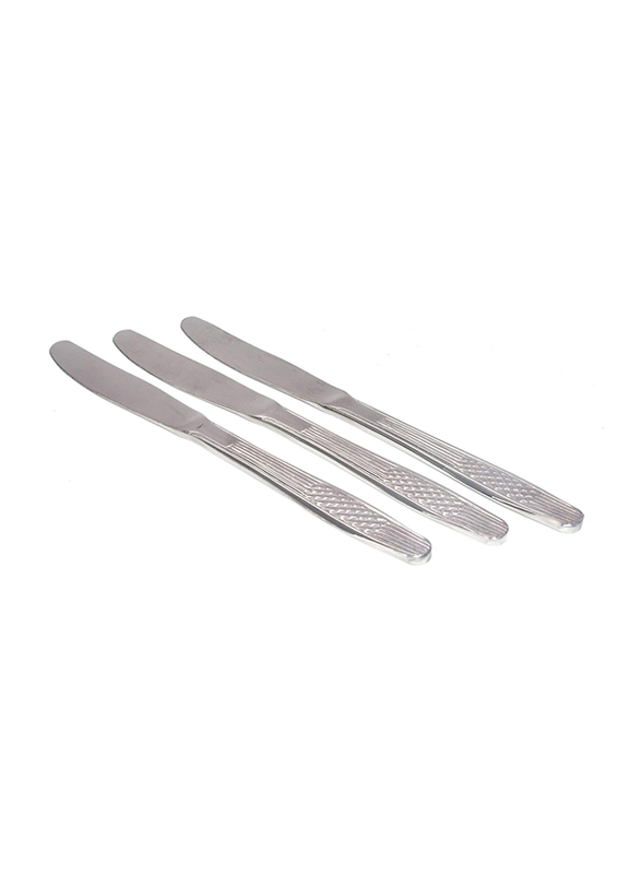 Kitchen Souq 3-Piece Flecha Tab Knives, 00840010000, Silver